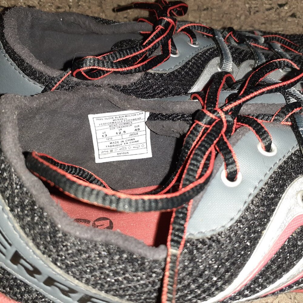 MERRELL-Trail Glove-Vibram Soles-Molton Lava/Black-Sz 13-Excellent - Picture 6 of 9